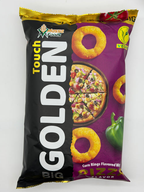 Golden Touch Pizza corn rings, big-size pack — box of 12